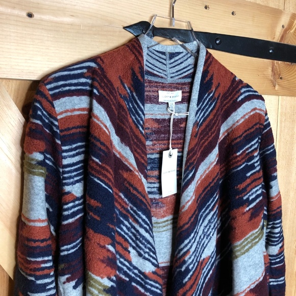 lucky brand | aztec drape front sweater - Picture 4 of 4
